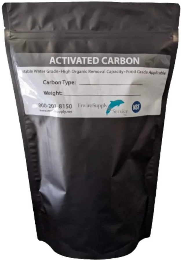 Prewashed Carbon Pure Aquarium Shell (Water Virgin Activated 12x40 Cleaning Charcoal) 55 Filtration, EnviroSupply - Resealable Coconut Ultra Pounds