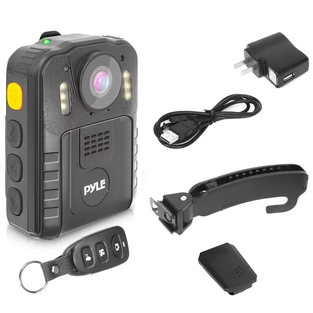 Pyle Wireless Body Camera Police PPBCM92 1296p HD Night Vision Compact