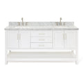 S073dcwrvo Double Standing - Ariel Magnolia 73" Free Basin White Vanity Set