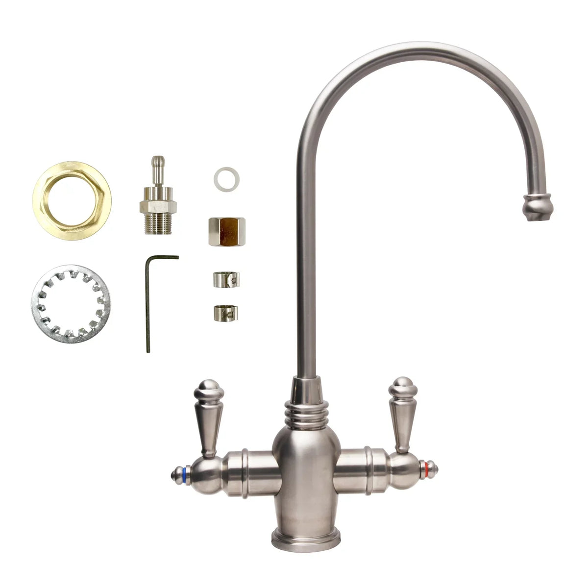 in Faucet Osmosis Instant Reverse Dispenser Drinking Nickel Cold 2-Handle APEC Arlington Hot Brushed and Water