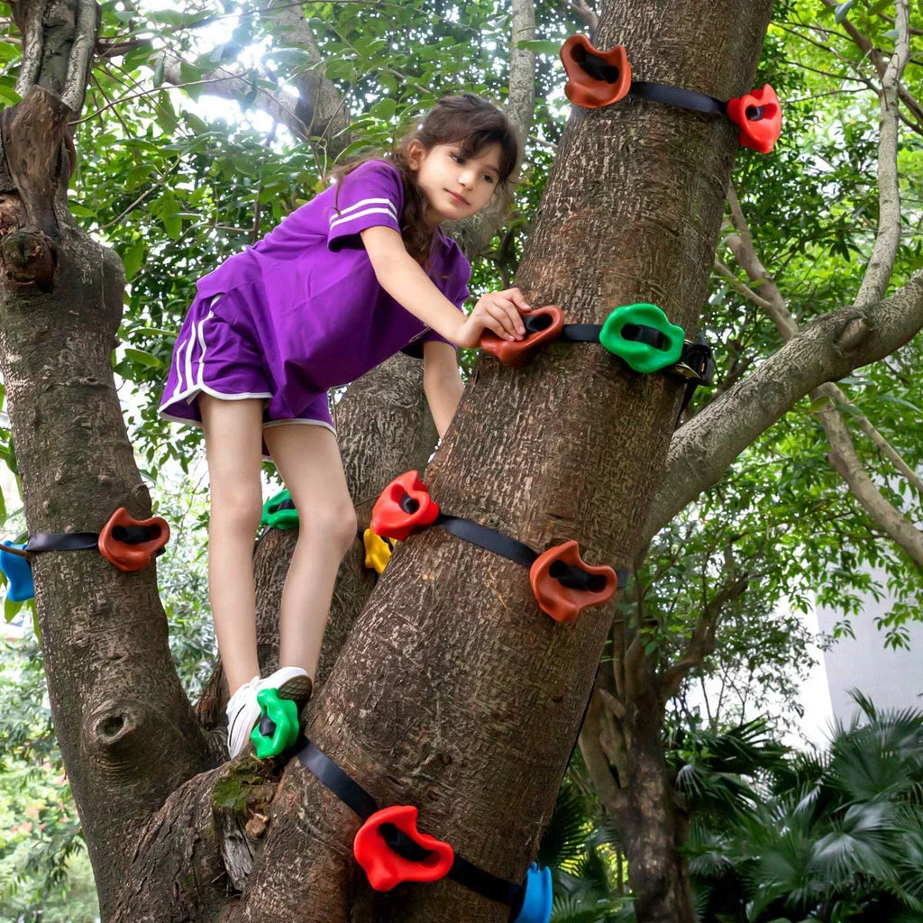 Large Climbing, Tree Holds 6 Climbing Course Living for Tree Training Sturdy 18 Brizi Kids Rocks Ratchet Straps and Outdoor Obstacle for Warrior Climbing