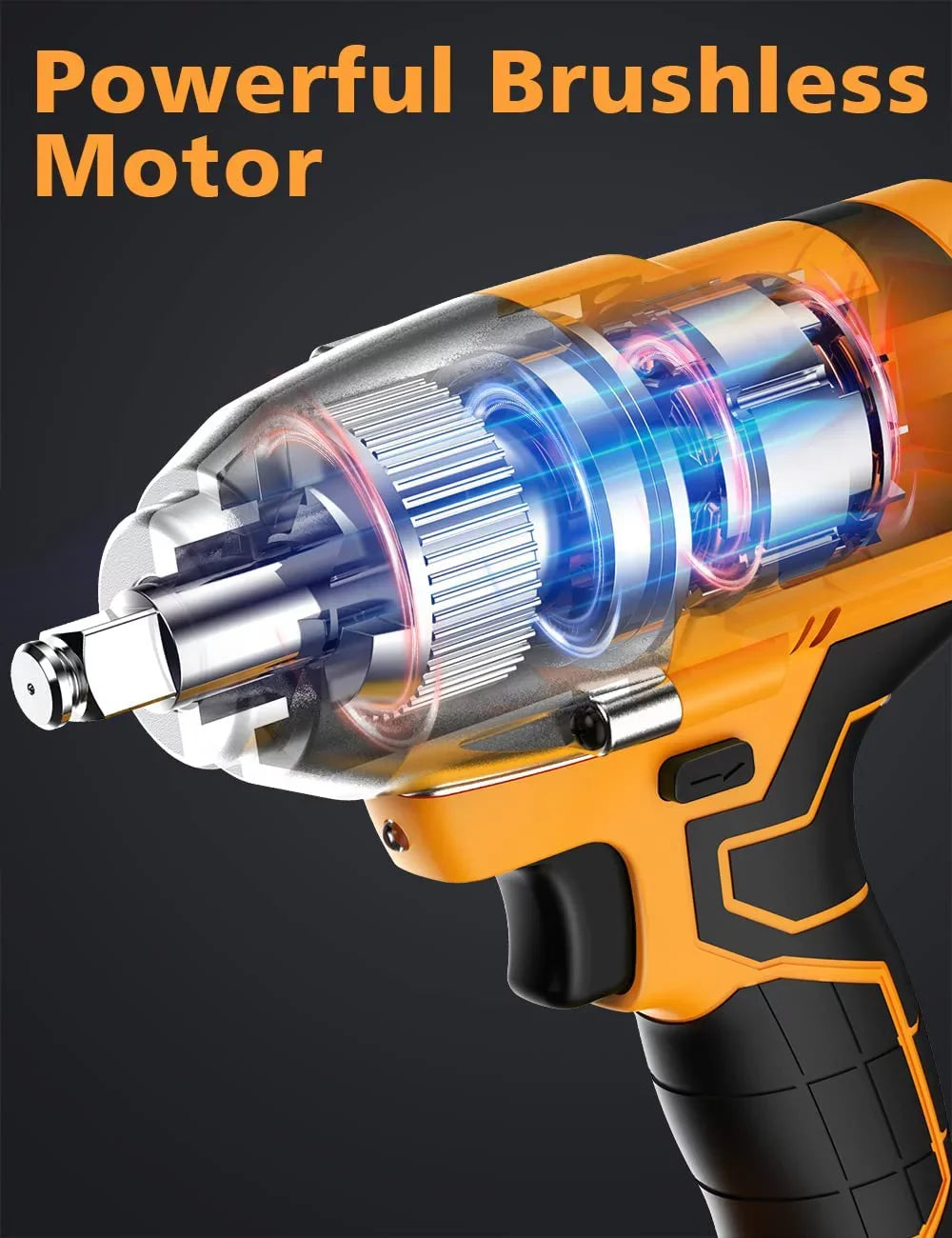 Tiers ft-lbs Cordless 515 Impact for Wrench,Max 700N.m Car Inch 1/2 Wrench Impact Impact Torque Brushless MORI Gun
