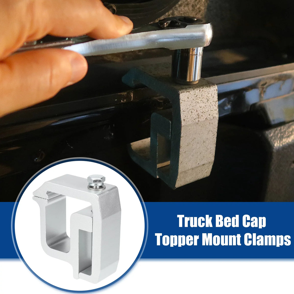 Cap Silverado Bargains Truck Shell Silver Mount Bed Clips Unique Chevy Pcs 1500 Clamps Tone for Fit Camper 2500HD 8