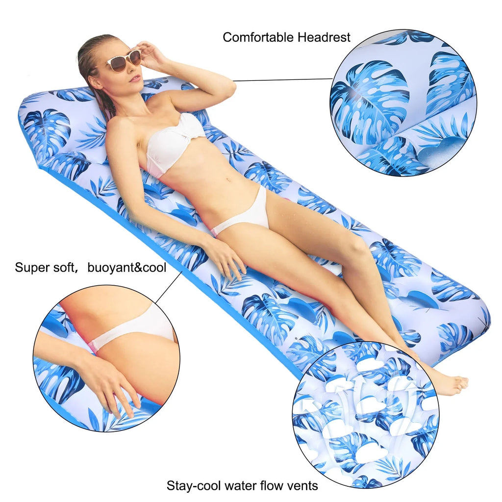 Pillow, Float, Pool Personal with 2Packs Adult Water Summer Pool 36" Party Raft Lounger Suntan Tanning Tub Inflatable for Pool Lounge 70" Tanning Floatie, x Hengguang
