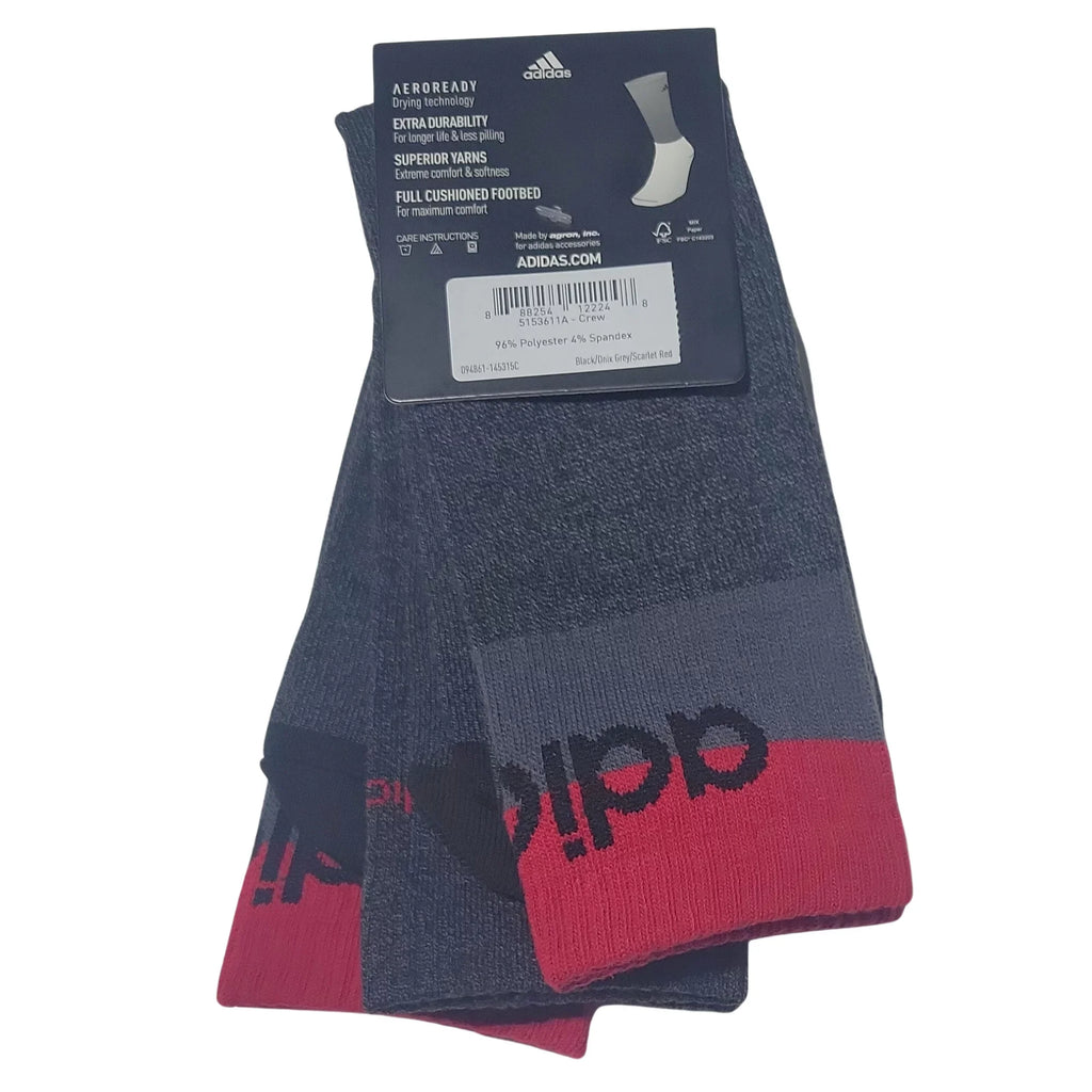 Pairs Socks Aeroready Large 3 6-12 Gray Adidas Mens Cushioned Crew