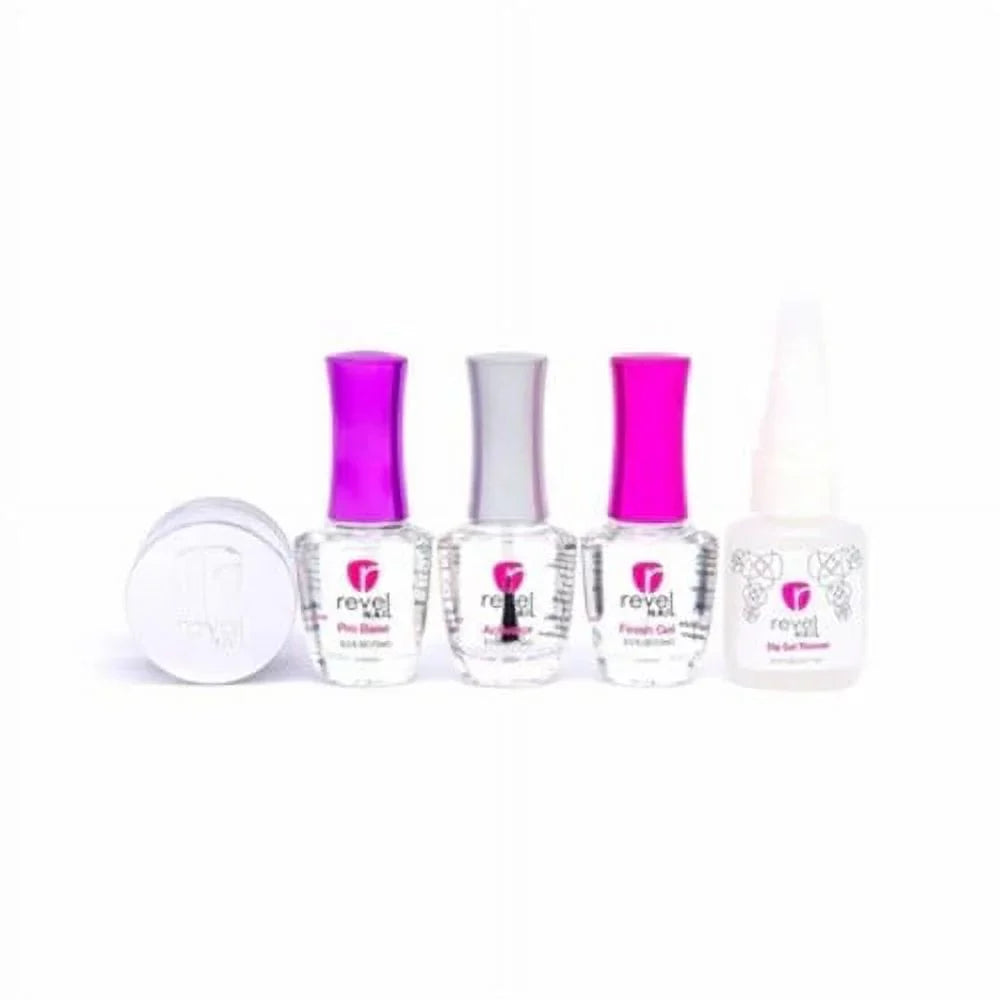 Powder Starter Powder oz Liquids Nail 0.5 Revel Rose Quartz Kit Dip with D444 EZ