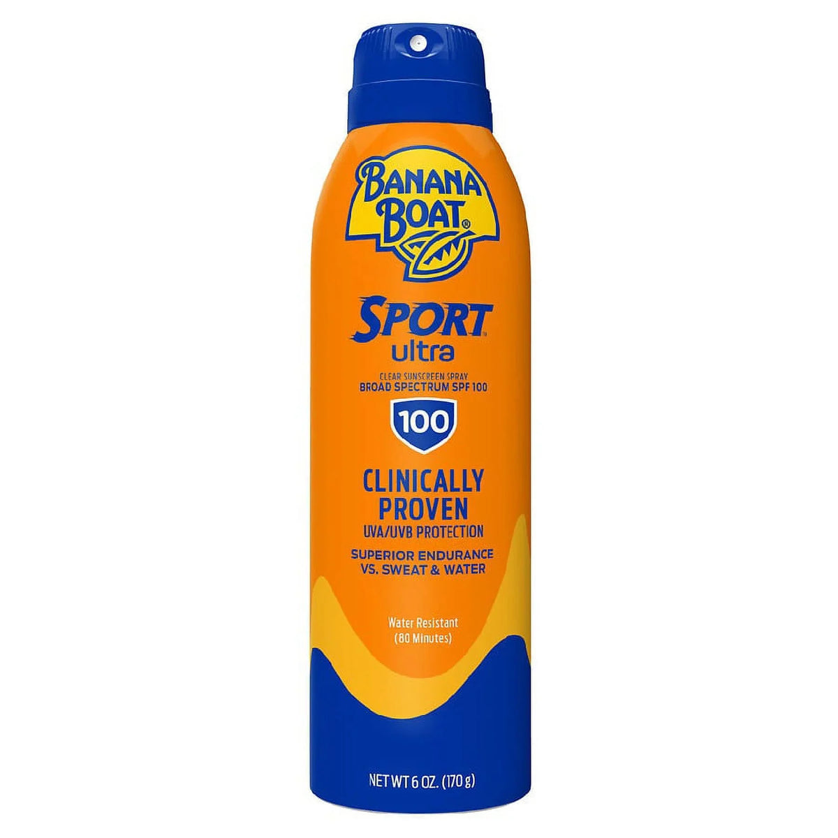 100 SPF Sunscreen Ultra Clear Spray Sport Boat Banana