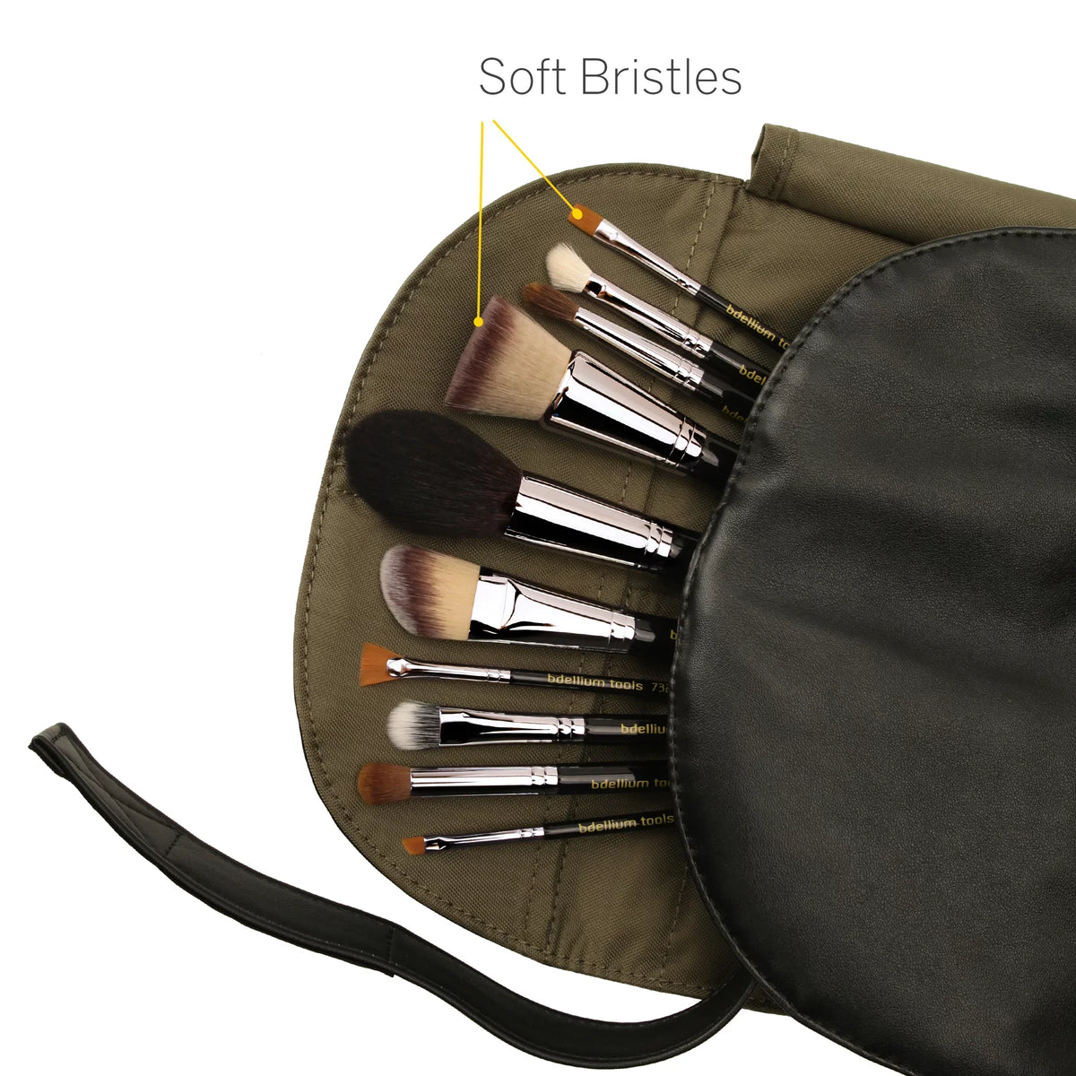 Set Roll-Up Brush Essential Makeup with Tools Maestro Pouch Professional Bdellium The Series 10pc. Key