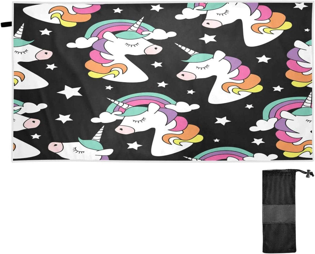 Dry Bestwell Quick Towel Lightweight Holiday（248） Absorbent Swimming Towel Camping Print Unicorn for Beach Oversized Compact Travel - Super Towels -