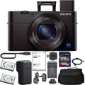 DSC-RX100 + (1 Version AOM Kit Cyber-Shot Sony Bundle III International (DSCRX100M3B) Pro Wty) 128GB Year AOM Camera Combo - Digital