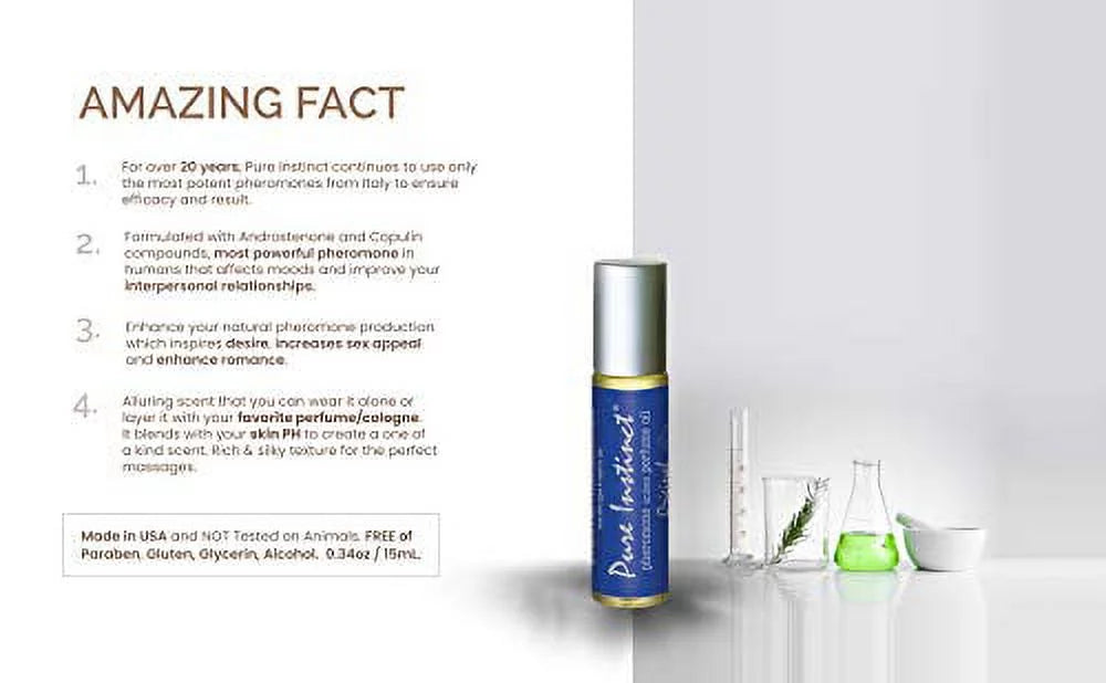 Roll-On - Infused Instinct TSA Cologne Men and Pure Oil Perfume The Ready Women Unisex - For Original Essential - Pheromone