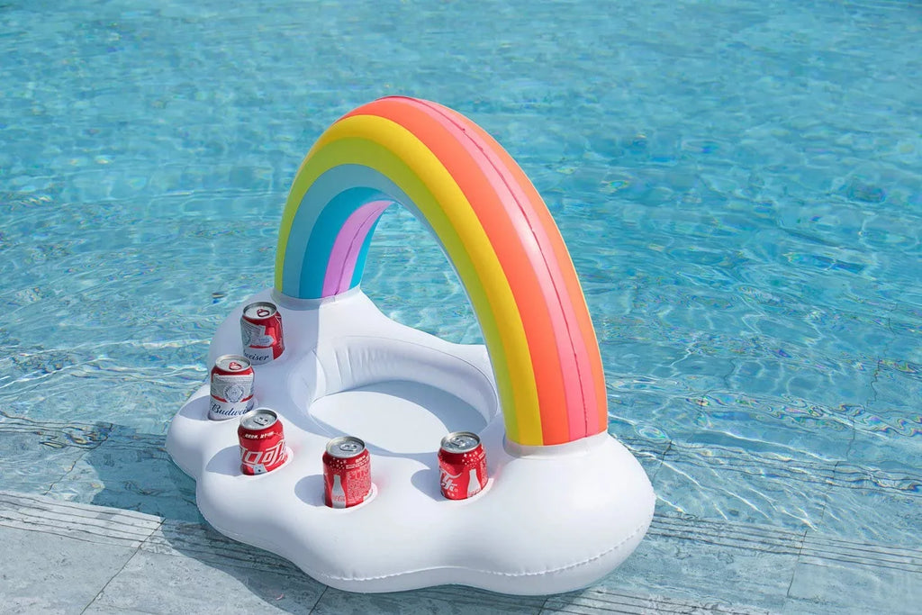 Cloud Float Cooler Fruit Pool Capacity Rainbow Float, Beverage Floating Bar Pool Serving Party Drink Salad Large Drink Holder lnflatable