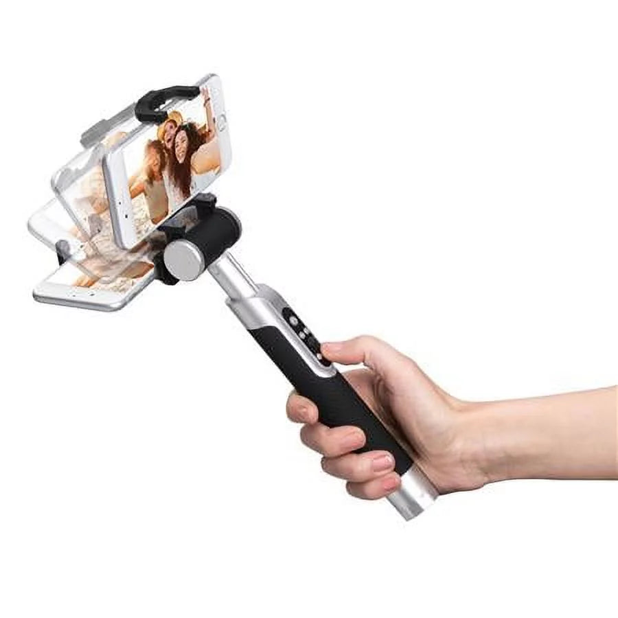 with Rechargeable Smart Silver Stick Selfie Black Battery, Light