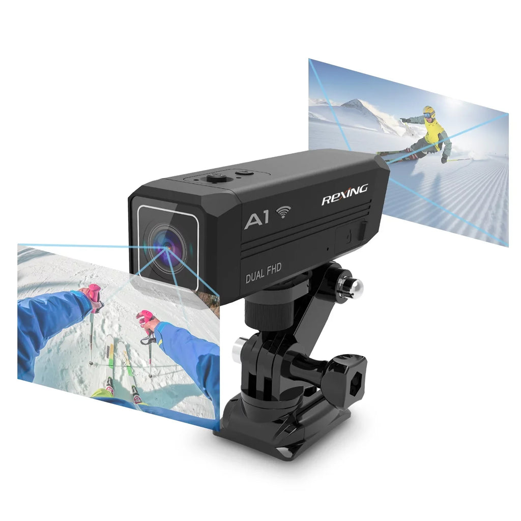 Camera Action Connect & Way Front Back 1080p@30fps A1 with Rexing Two Wi-Fi