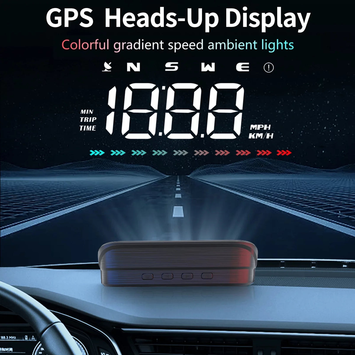 with Car GPS for Heads-Up Display Alarm Digital Pinnaco Speedometer Overspeed Speedometer