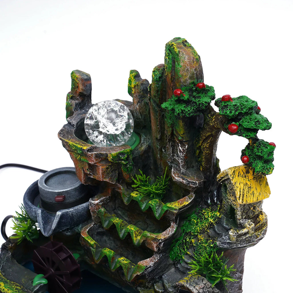 Rockery Light With Home & Fountain Indoor Atomizer Waterfall Decoration Tabletop ZhdnBhnos Office Fengshui Led