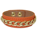 Chain - accent with Bracelet Leather Orange Designer Jewelry