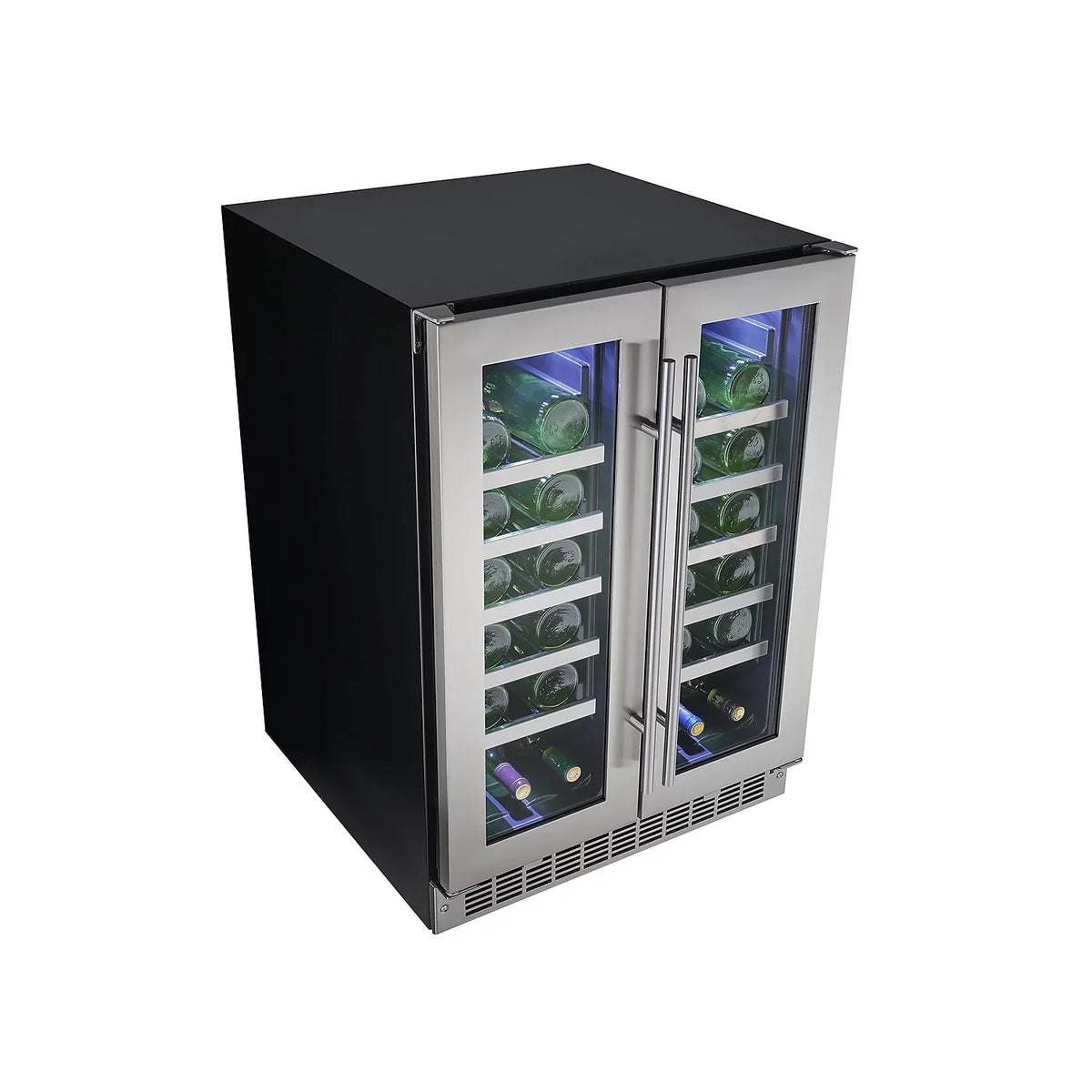 Dual-Zone Napa 24\" French DWC047D1BSSPR Door Wine Cooler Danby